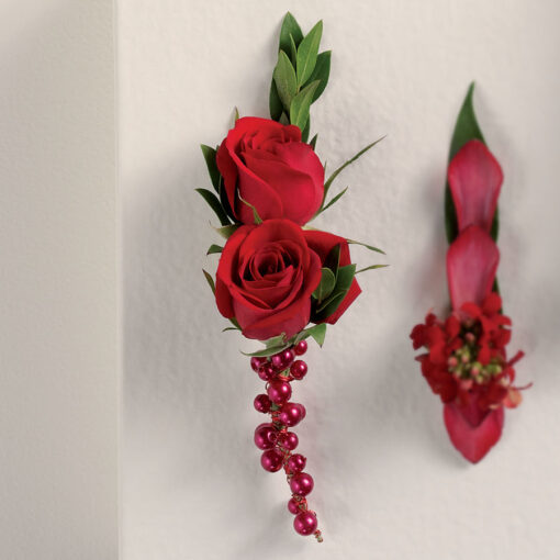 Double Rose Boutonniere